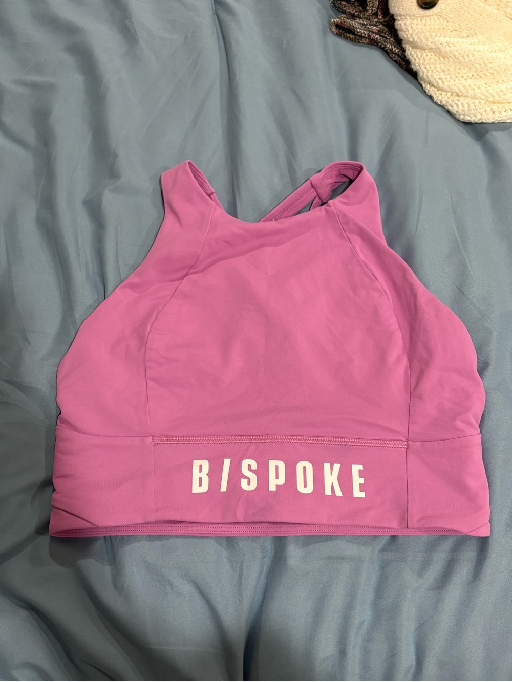 lululemon athletica Bright Pink High-Neck Sports Bra with B|SPOKE Logo